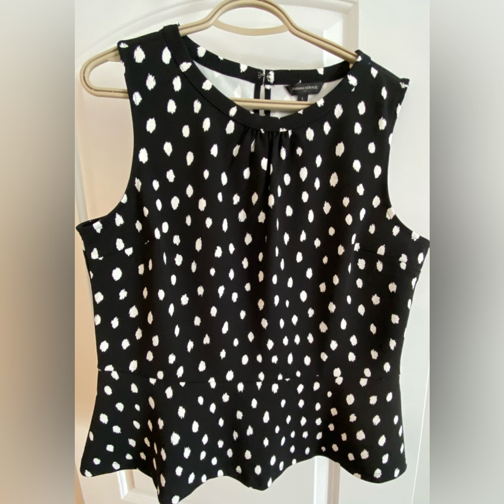 Banana Republic Black and White Polka Dot Top